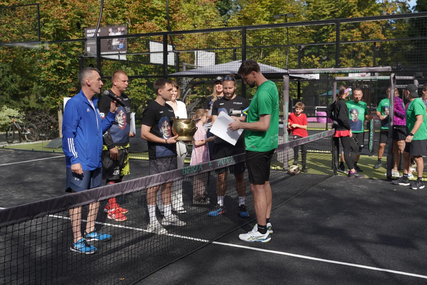 Trophy ceremony on the Berta padel court