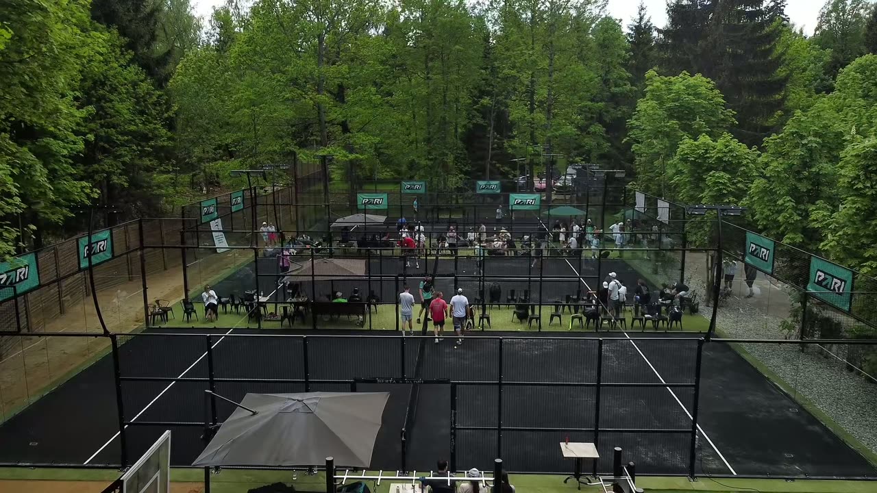 The four padel courts in the forest at Berta Village