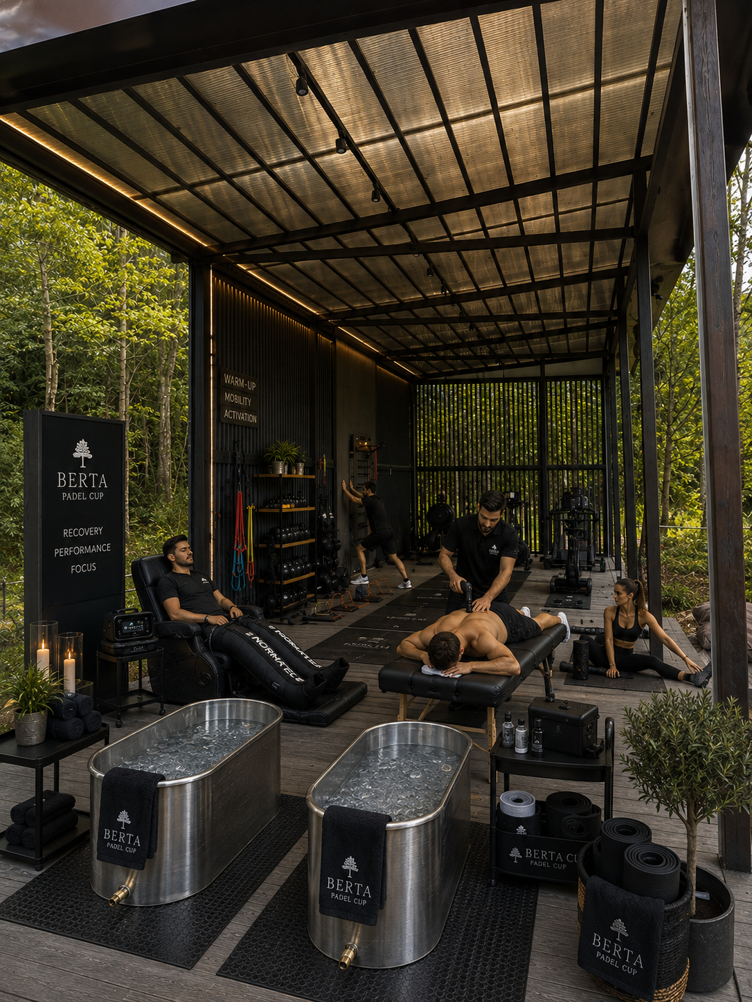 Concept render of the warm-up and recovery area